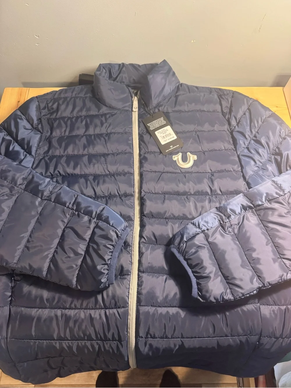 True Religion Navy Blue Quilted Puffer Jacket